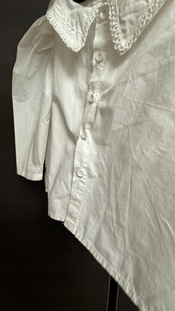 Блузка біла на дівчинку, сорочка біла 110