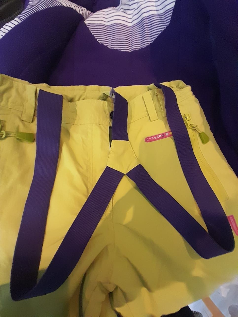 Kombinezon narciarski/kurtka i spodnie dla dziewczynki/146cm/limonkowy