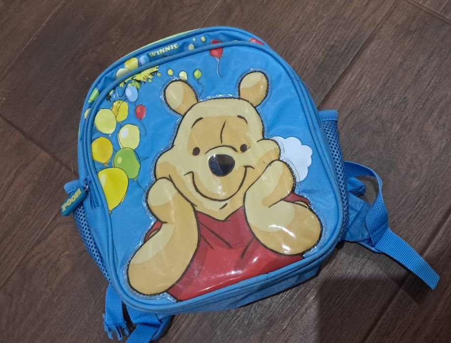 Plecak Kubuś Puchatek. DO PRZEDSZKOLA na wycieczkę niebieski zielony