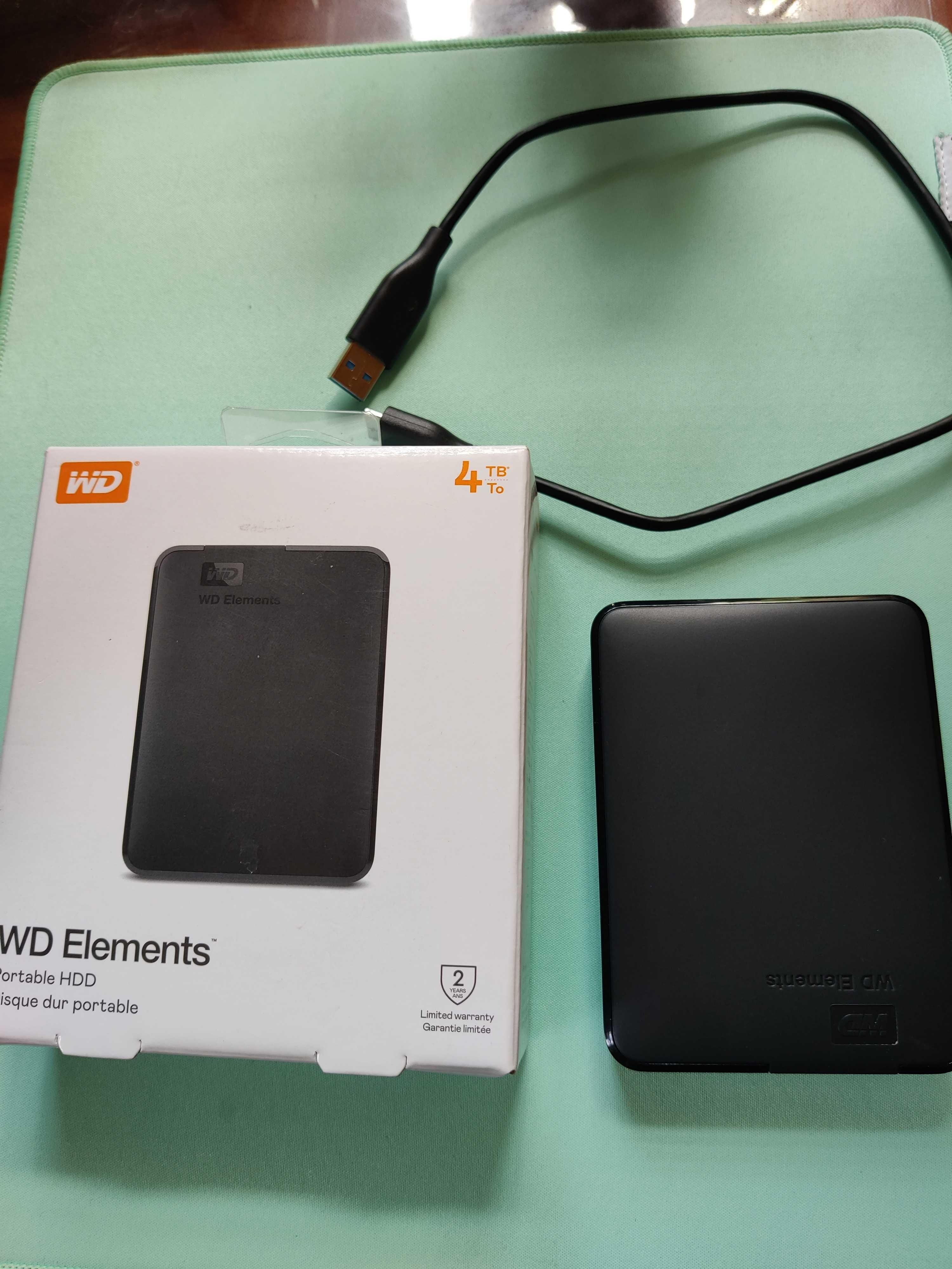 Жесткий диск USB 4TB WD Elements Portable Black (Гарантия 18 мес.)
