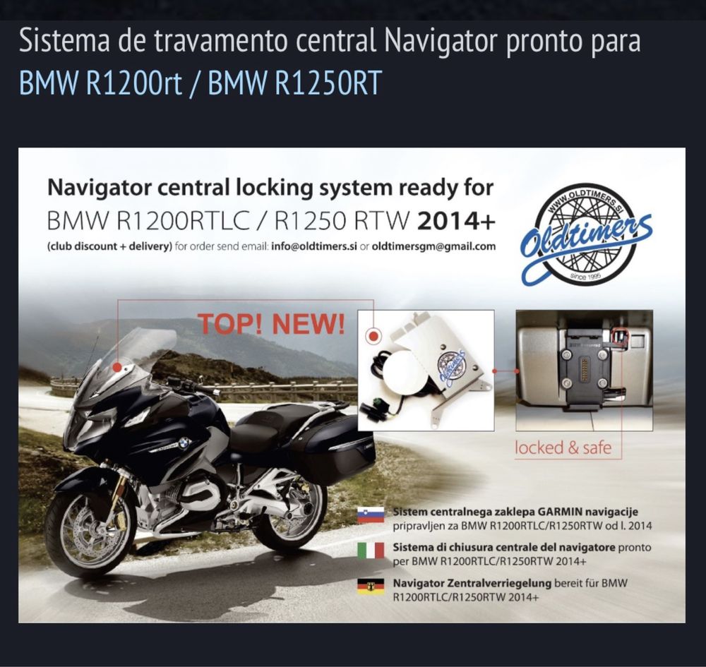 Sistema de  Segurnaça  GPS BMW R 1200/1250 RT