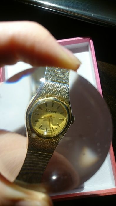 zegarek damski Luxury pozłacany z bransoletą oryginalny vintage