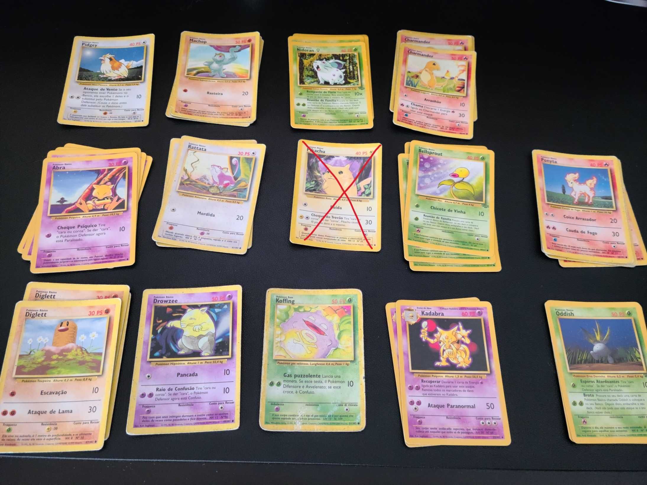 Cartas pokemon 1ª versão Portuguesa