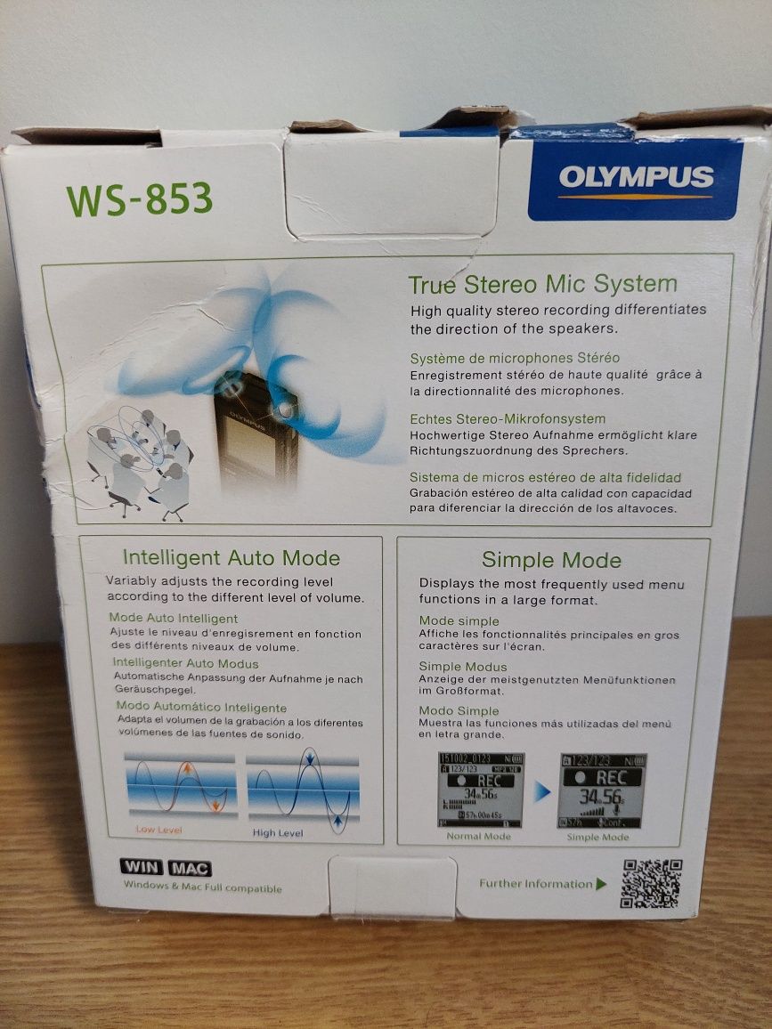 Olympus Microgravador WS-853 8GB