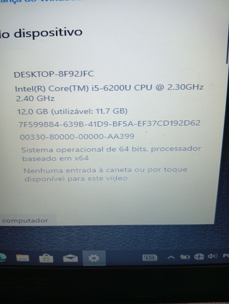 Portátil Asus i5 12GB RAM Windows 10 Pro