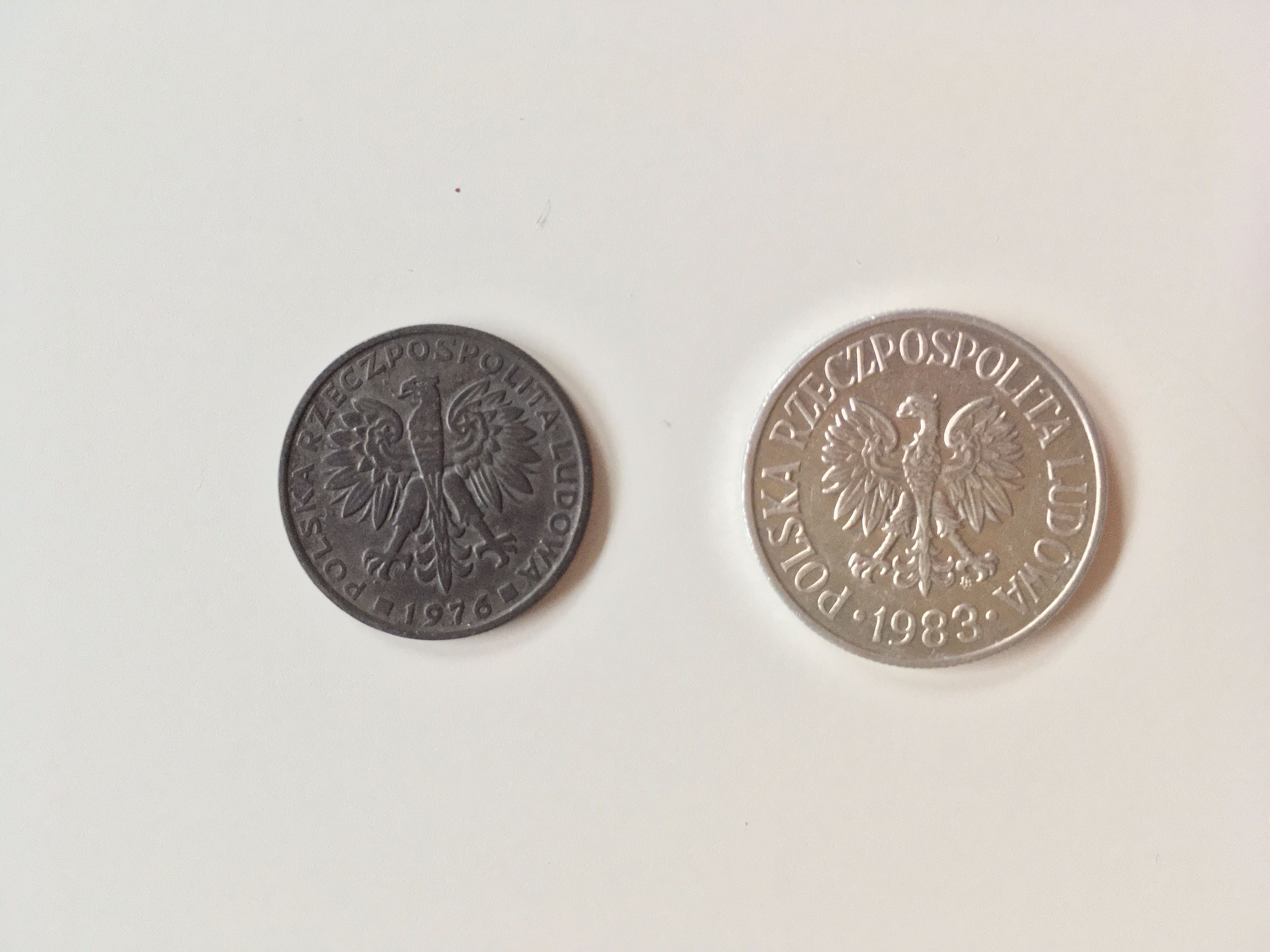 Moneta PRL 2 złoty 1976 i 50 groszy 1983 Polska Rzeczpospolita Ludowa