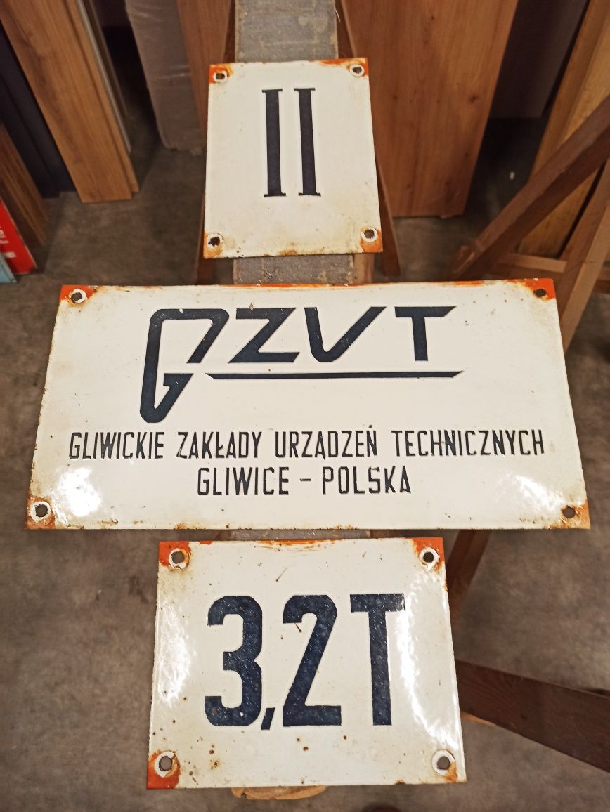 Stare tablice emaliowane komplet