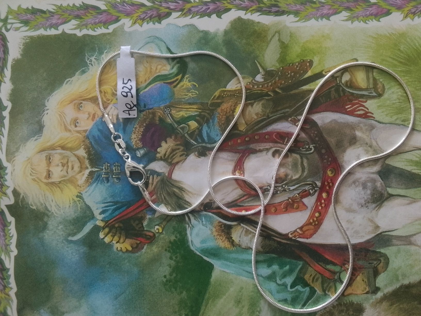 Nowy srebrny łańcuszek srebro Ag 925 splot żmijka wężyk długość 65 cm