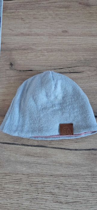 MAYLILY Czapka merino dwustronna - popiel-róż 0-1