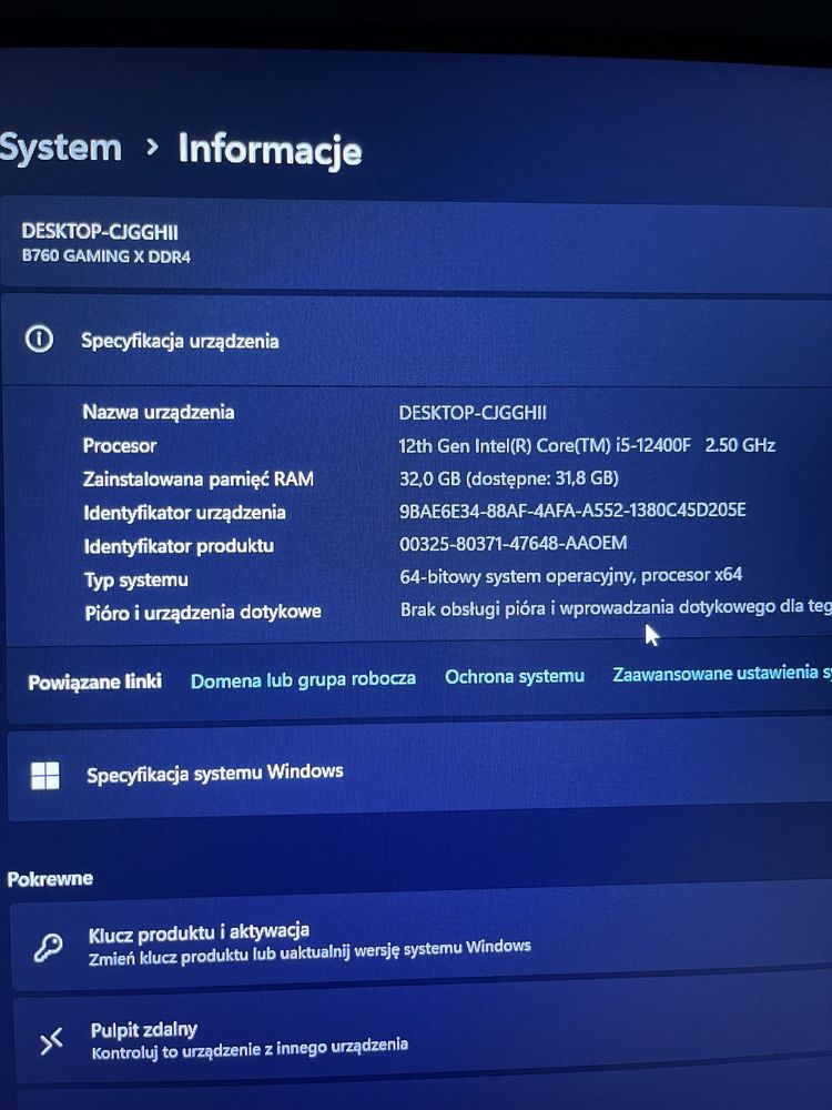 Komputer gamingowy RX 6600 / i5 12400F / 32GB RAM – jak nowy! Okazja!