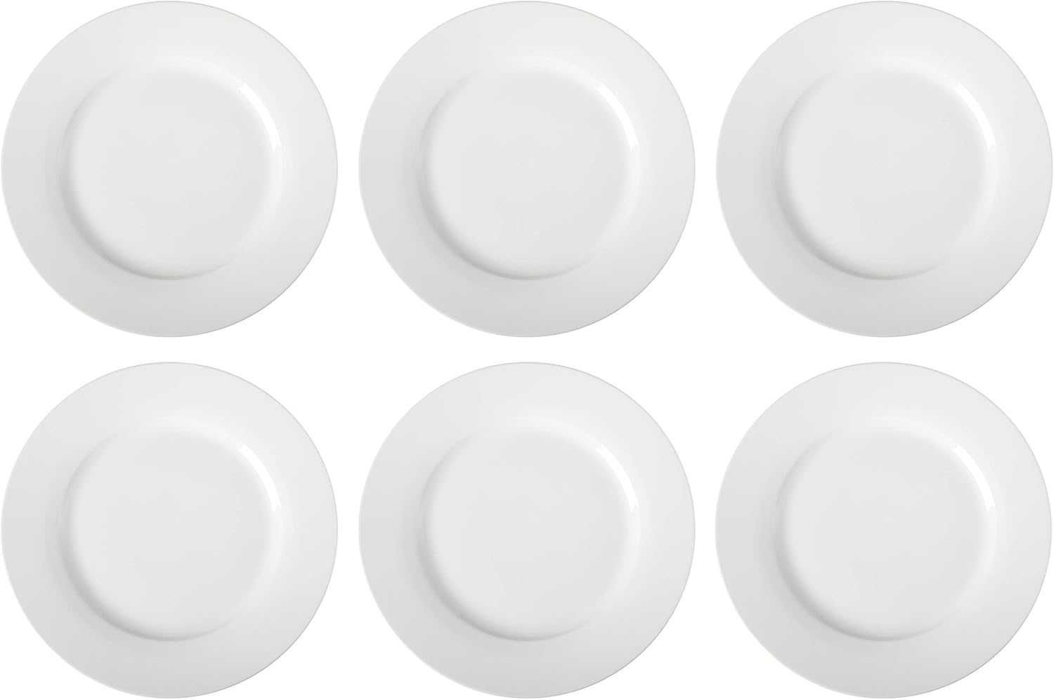 Zestaw 6 talerzy obiadowych Amazon Basics, porcelana, 26,7 cm #6620