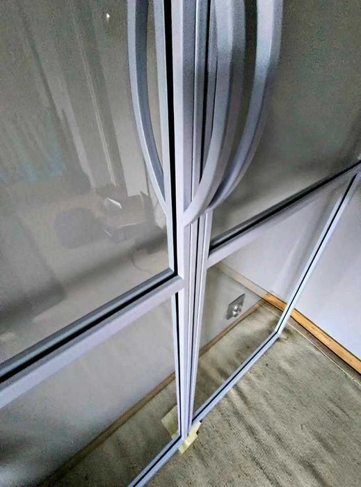 Drzwi stalowe szklane łuki zawias pivot, nowe