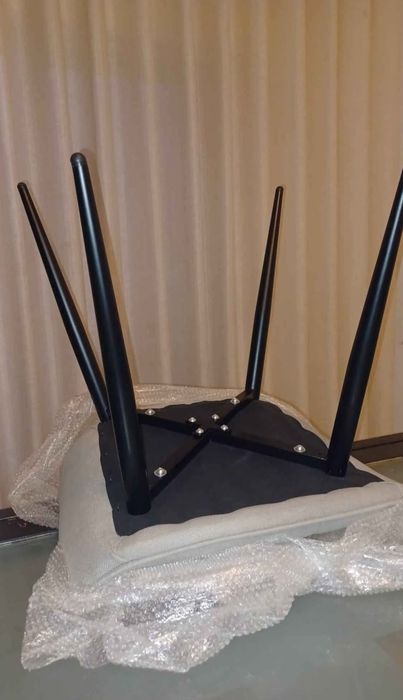 Conjunto de 6 cadeiras de tecido, Cinza claro *NOVAS*