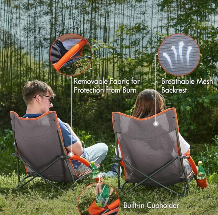 Portal zestaw 2 składanych krzeseł plażowych, kempingowych