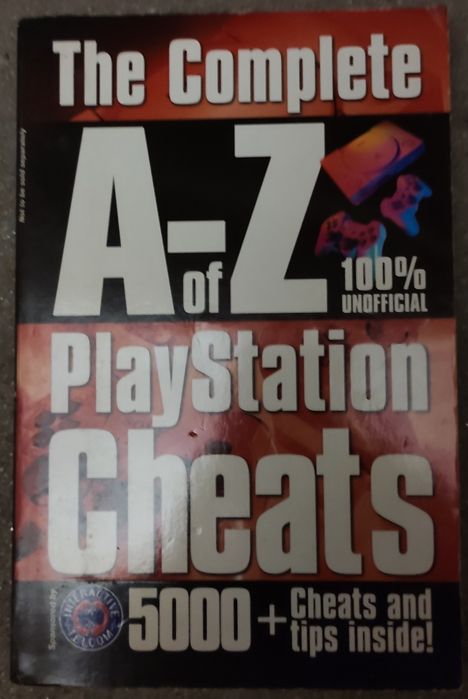 Livro retro “The Complete A–Z of PlayStation Cheats – 100% Unoff