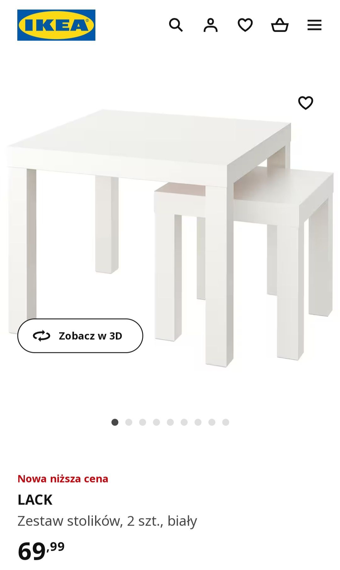 Stolik kawowy Ikea mały biały 1 szt nowy zapakowany