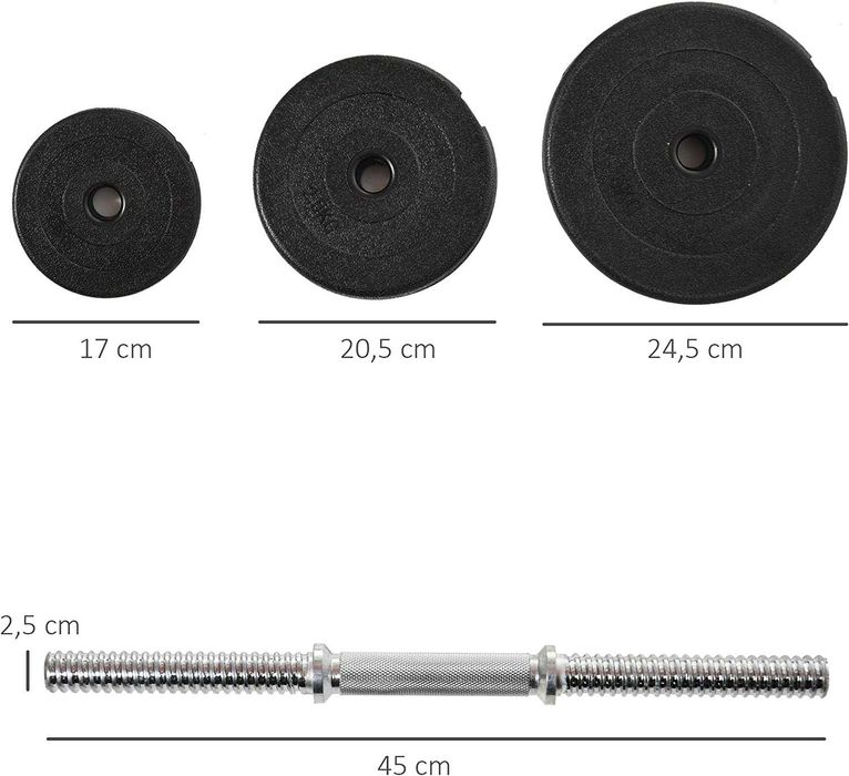 Conjunto pesos de fitness 40 kg , 2 unidades