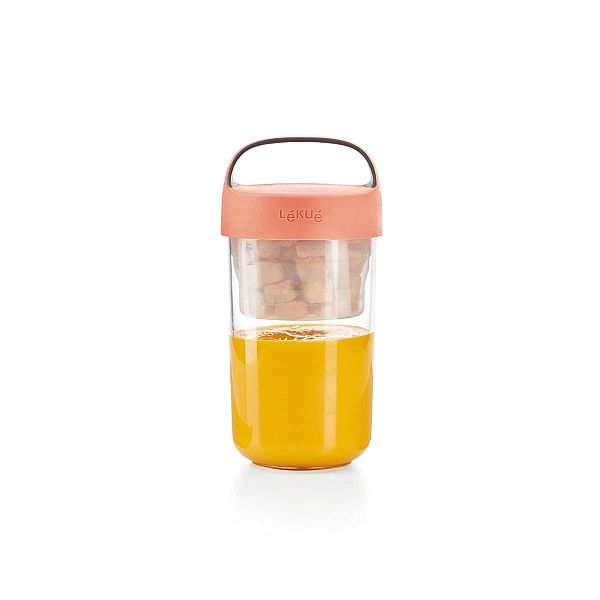 Pojemnik JAR TO GO różowy 600 ml / Lekue