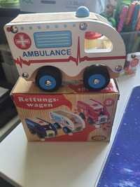 Auto ambulans drewniany Toys