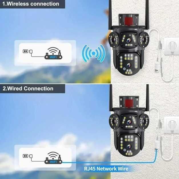 Камера видеонаблюдения PTZ вай фай уличная беспроводная WiFi 4G 8МП