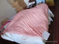 Одеяло пуховое  тонкое 200*135 см пятна -не значительные  без дефектов