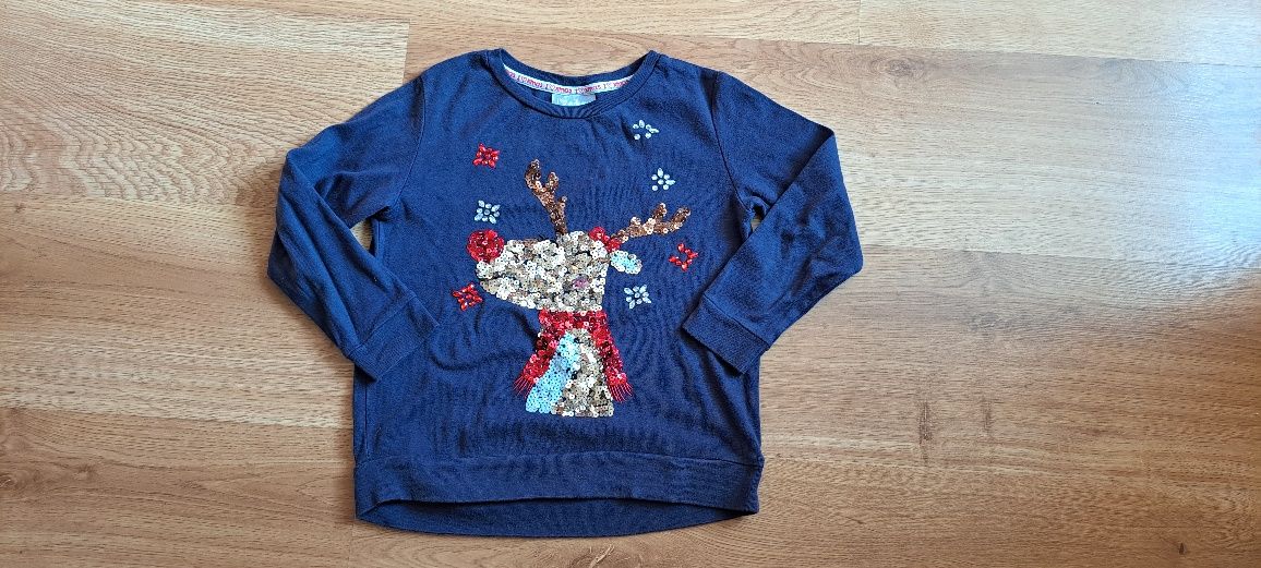 Granatowa bluza dziewczęca r. 110 cm świąteczna