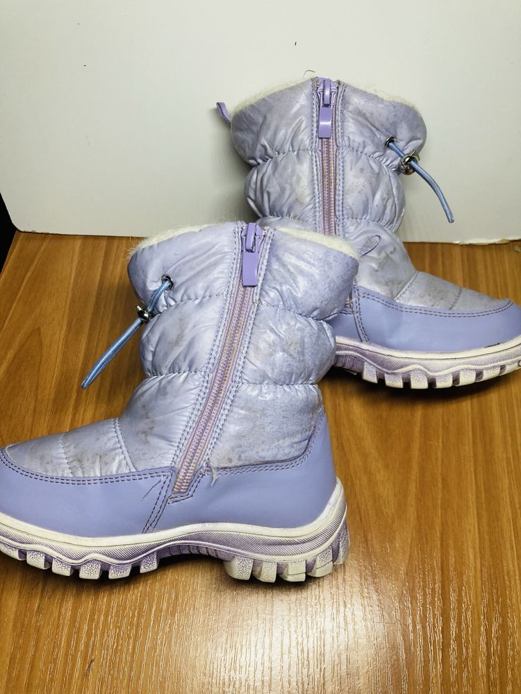 Зимние ботинки сапоги сапожки дутики на девочку 25 26 размер
