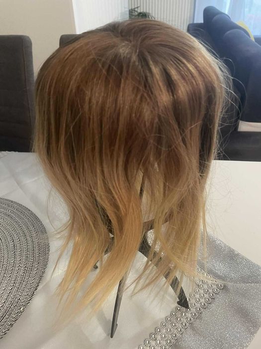 Topper/dopinka/nakładka/tupecik 100% z włosów naturalnych - blond