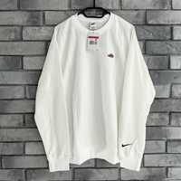 Bluza bez kaptura crewneck nike air swoosh logo air biala white