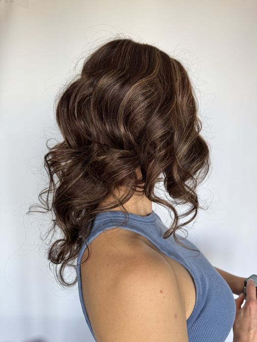 Парик из натуральных волос с имитацией кожи головы, женский коричневый