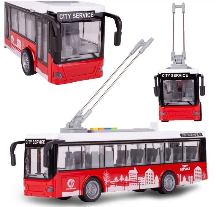 Autobus Trolejbus Elektryczny Miejski Światła Dźwięki Otwierane Drzwi