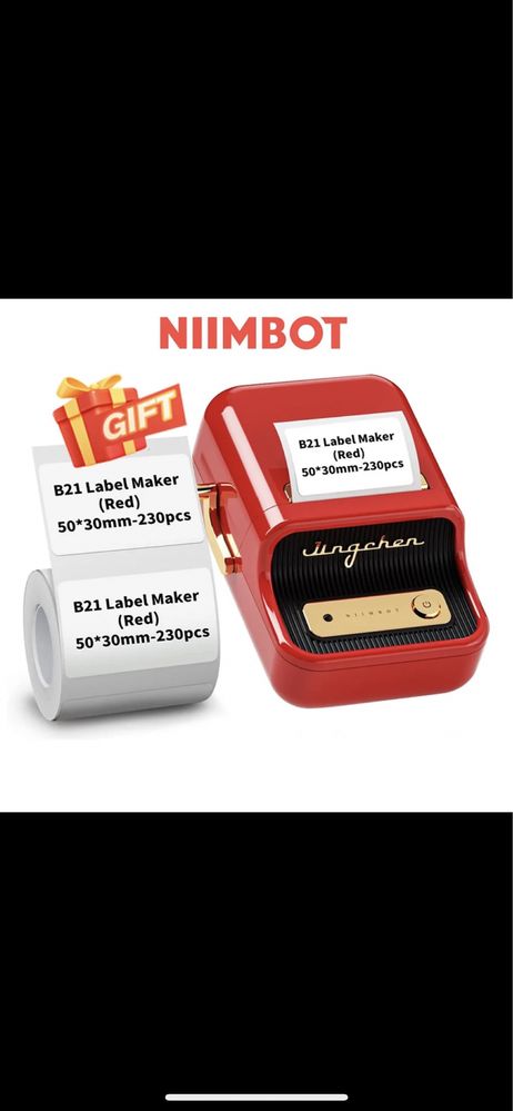 Термопринтер для друку стікерів та наклейок Niimbot B21 + рулон 230