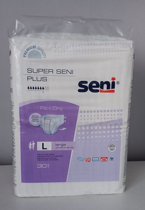 Pieluchomajtki Dla dorosłych Seni Plus, rozmiar L.