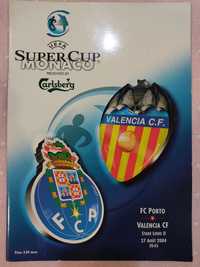 Programa de jogo FC Porto Valencia Supertaça europeia 2004