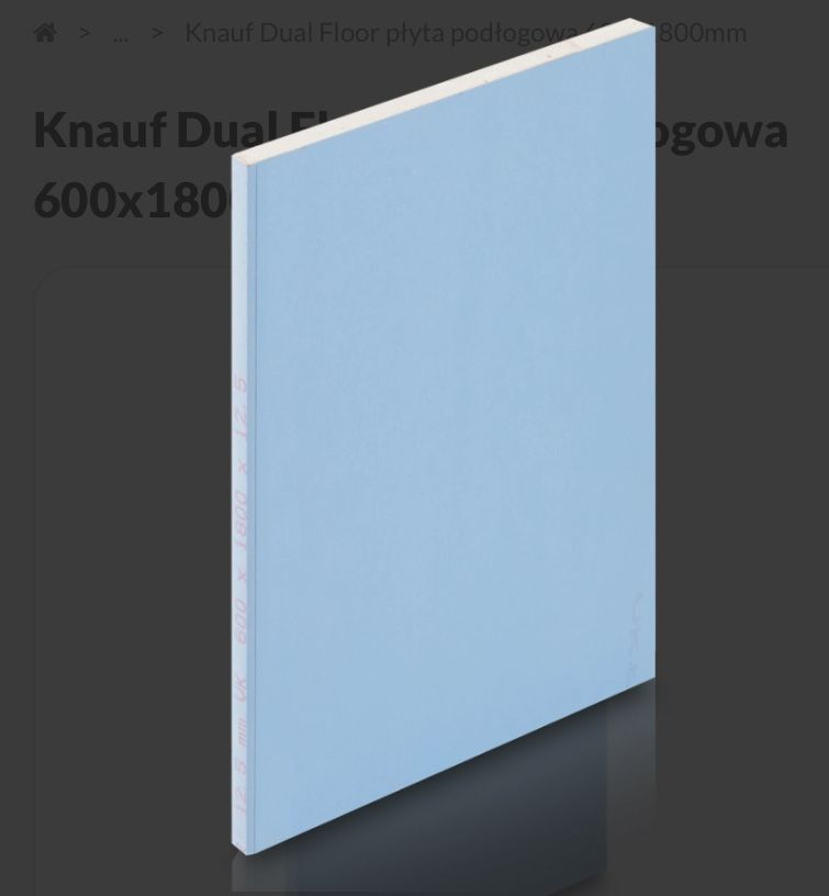 Dwie plyty Knauf Dual Floor 600x1800 12.5mm