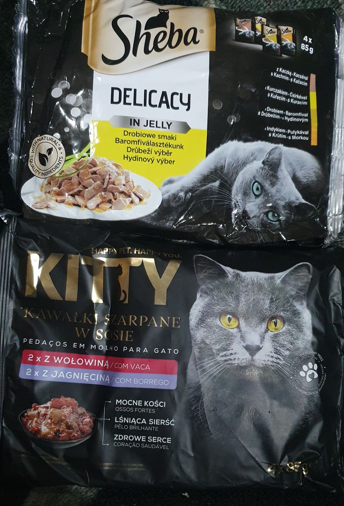 Saszetki dla kotów Sheba drób i Kitty wołowina jagnięcina 8szt