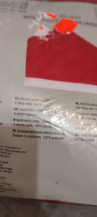 Pokrowce na krzesła czapki św Mikołaja nowe