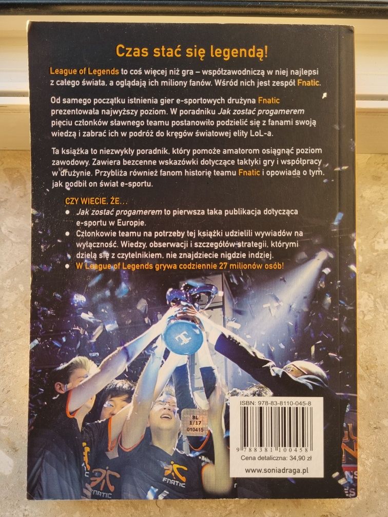 książka "FNATIC: Jak zostać progamerem." League of Legends