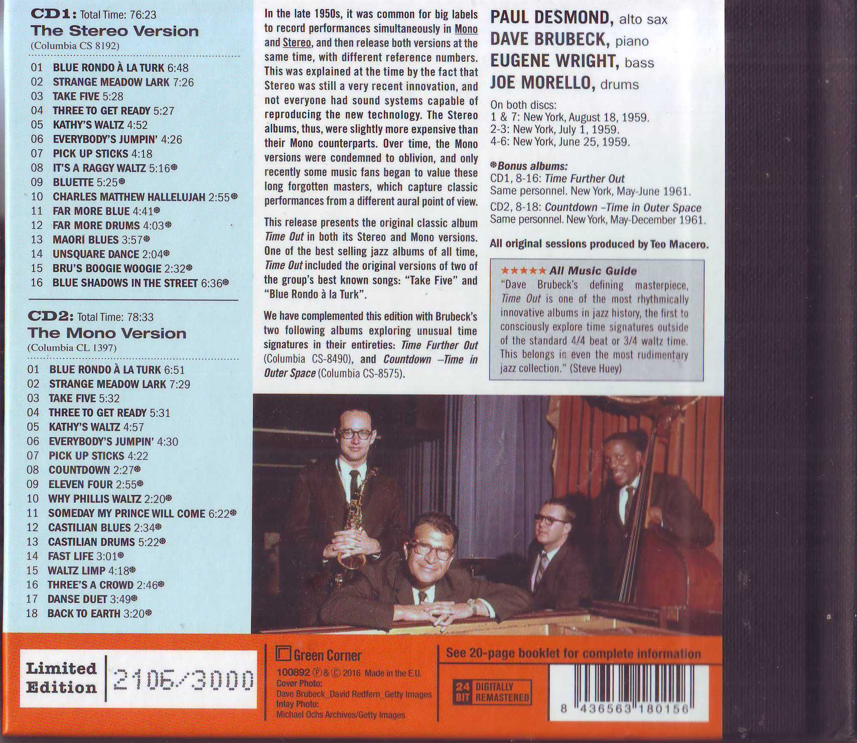 Dave Brubeck Quartet - Time Out [2CD] Stereo + Mono