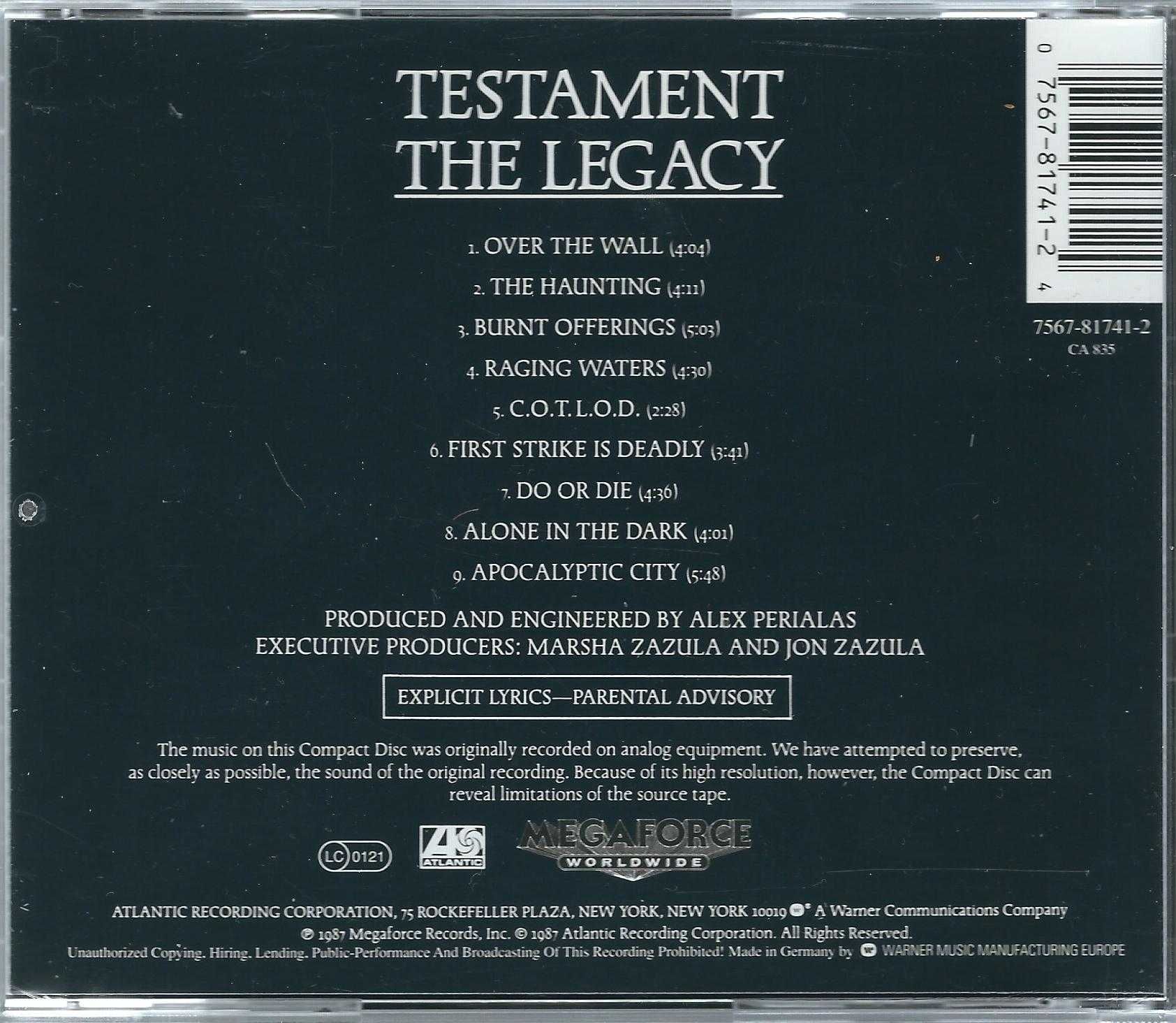 CD Testament - The Legacy (1987) (Atlantic)