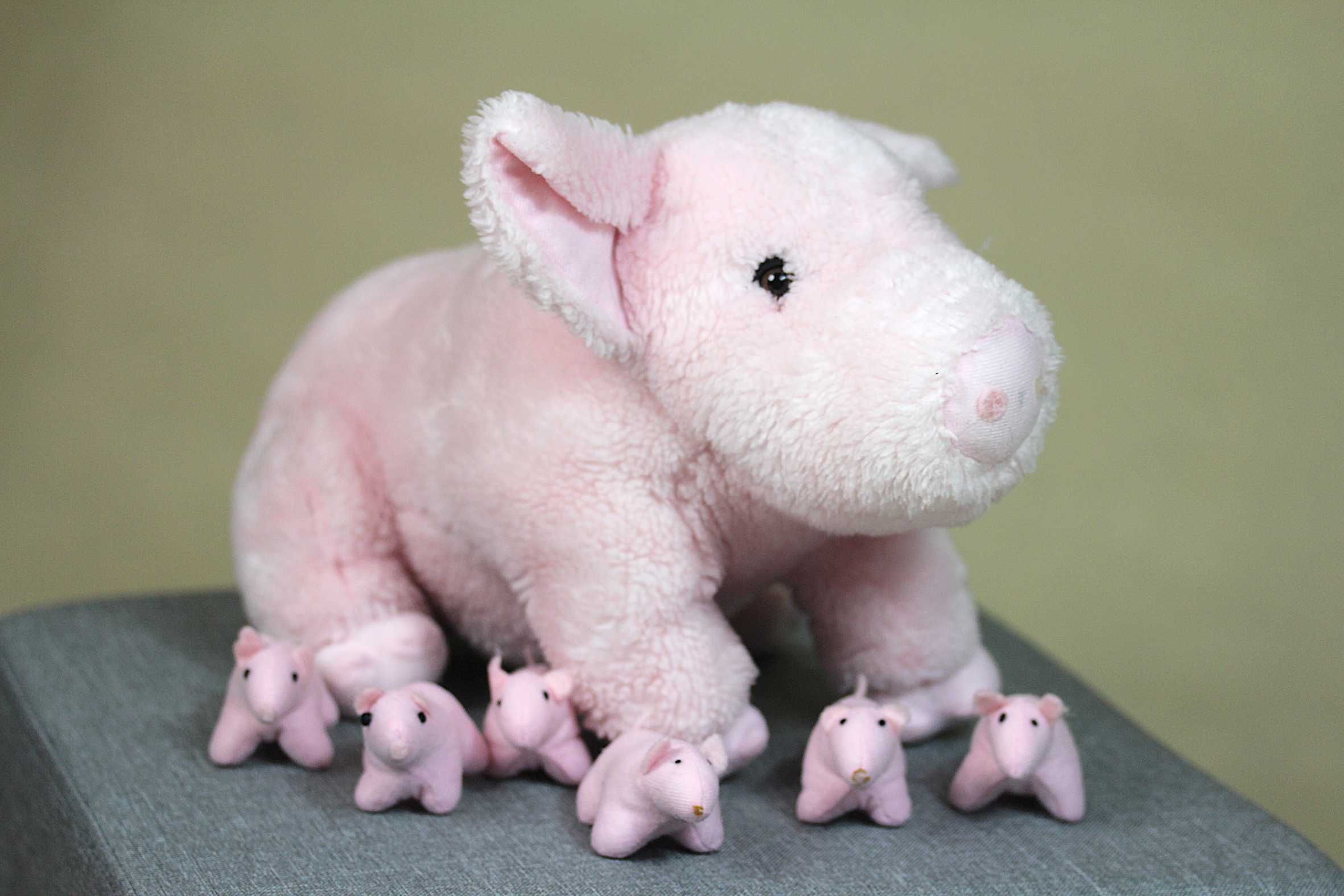 Pluszak różowa świnka z prosiaczkami