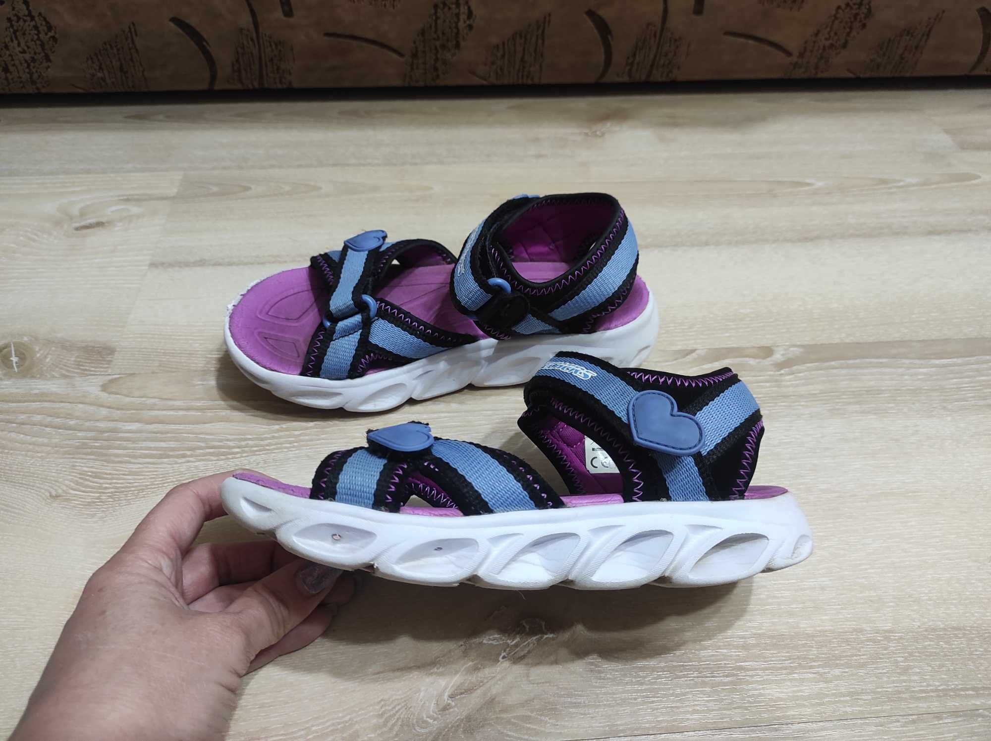 Светящиеся текстильные сандалии босоножки Skechers на 19,5-20 см