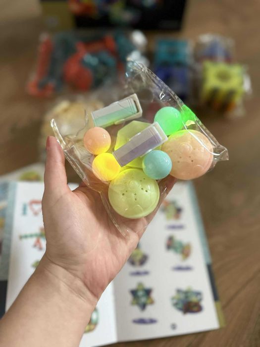 Klocki Magnetyczne Marble Tor Kulkowy Świecące Kulki 75 Elementów