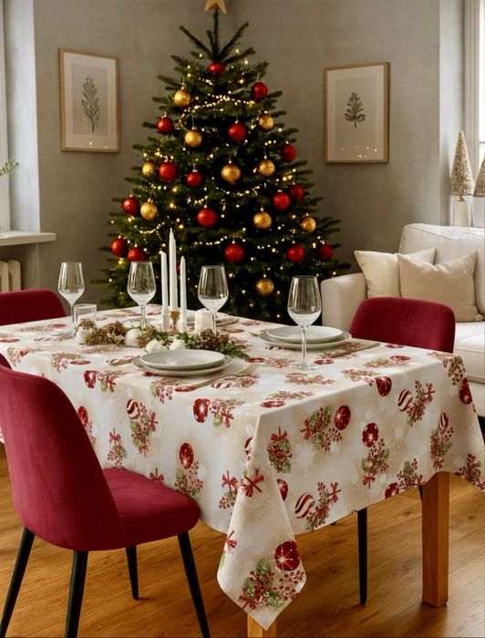Різдвяна скатертина, новорічна скатертина, скатертина на різдво
