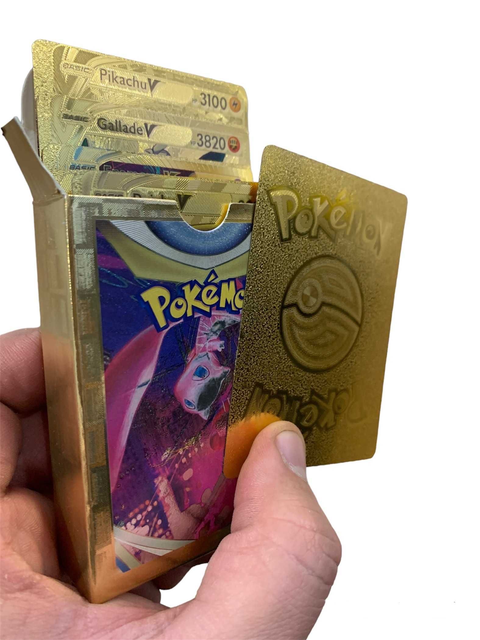 - NOWOŚĆ - Złote Wysokie HP Karty Pokemon Gold VMax+GX 55 kart zestaw