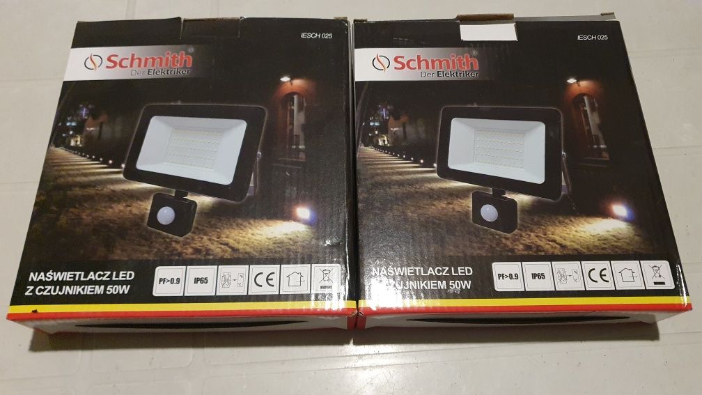 Naświetlacz halogen oprawa led 50W LED z czujnikiem ruchu.