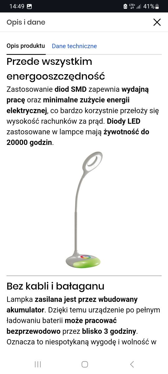 Lampka biurkowa LED Activejet    Orion RGB