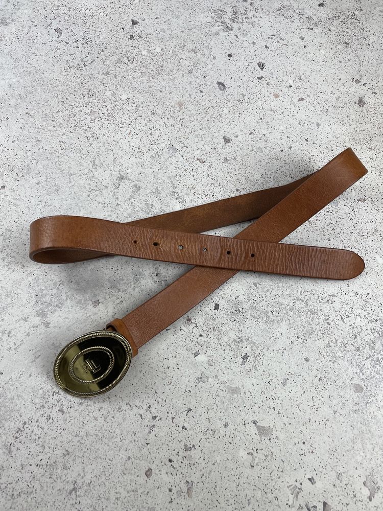 Vintage Polo Ralph Lauren leather belt brown ремінь Оригінал