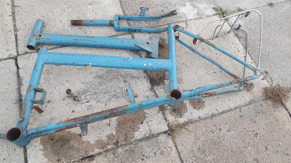 Rama, Romet Duet, tandem PRL + widełki i bagażnik