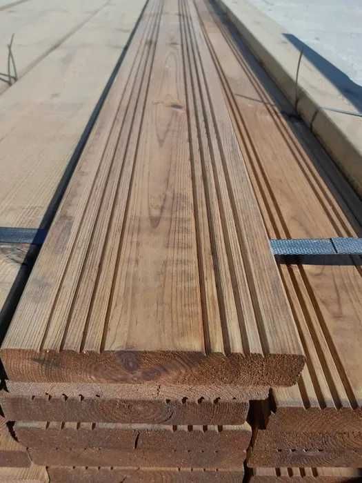 Deska tarasowa LUCY impreg. brąz SOSNA 27 x 145 x 4000 mm OBNIŻKA